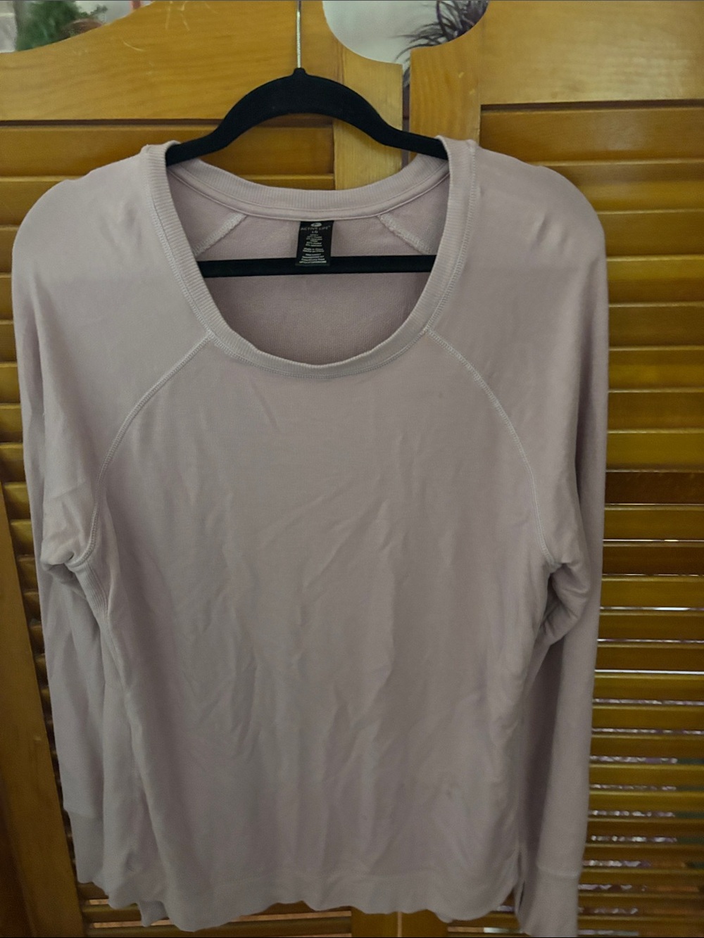 Active Life Lavender Long Sleeve Crewneck Top
